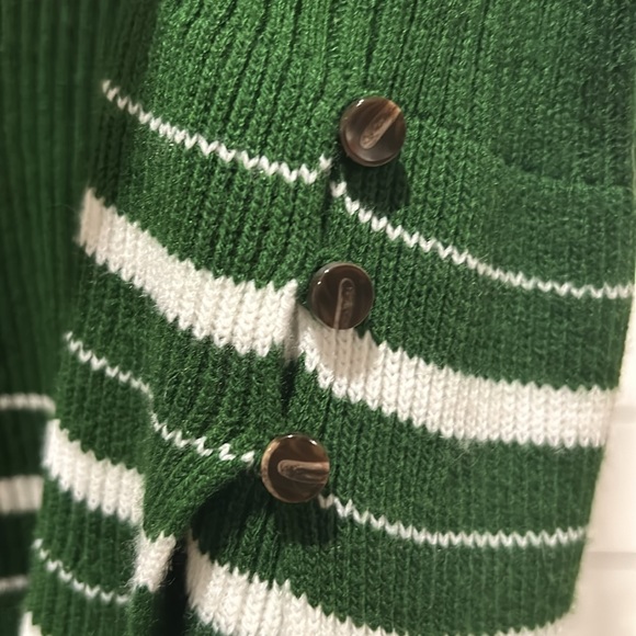 NWOT DESIGN HISTORY | WOMEN’S FLARE LONG SLEEVE | GREEN & WHITE STRIPE | S - Picture 5 of 8